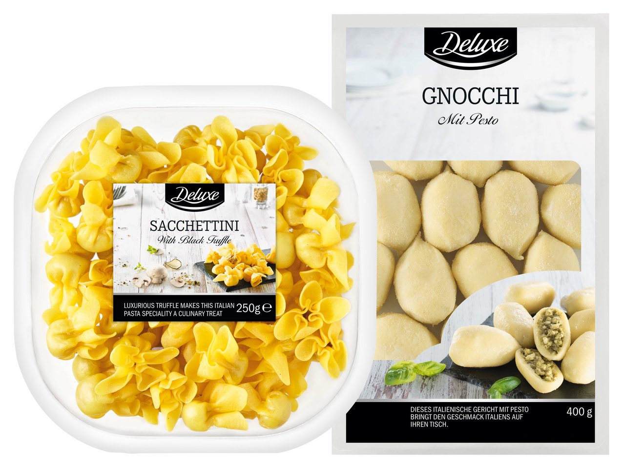 DELUXE Frische gefüllte Pasta mit Ei oder Gnocchi
