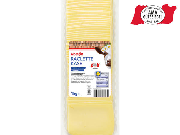 Österreichischer Raclettekäse in Scheiben