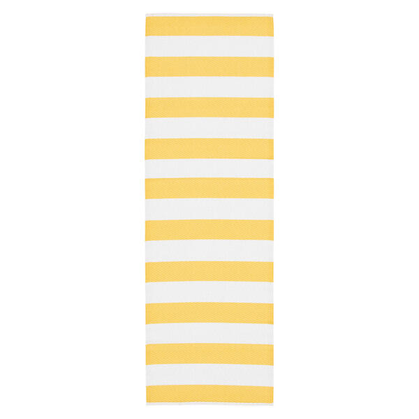 KIRKTON HOUSE Yellow Stripes Reversible Indoor/Outdoor Runner - 2' X 6'