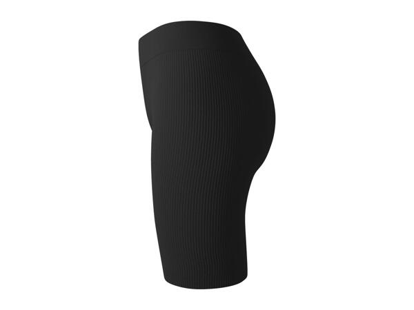 Ladies' Black Ribbed Seamless Anti-Chafing Shorts