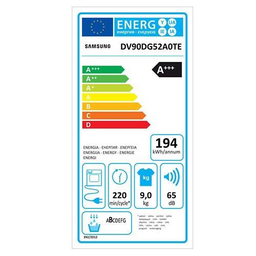 SAMSUNG Asciugatrice, 9kg, A+++ , Optimal DryTM, bianco, DV5000