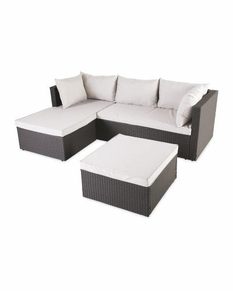 Anthracite Rattan Effect Corner Sofa