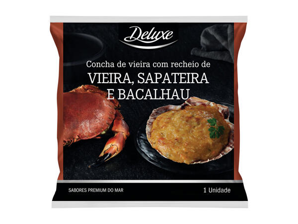 Deluxe(R) Gratinado de Vieira, Sapateira e Bacalhau em Concha