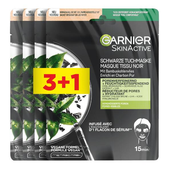 GARNIER(R) 				Masques visage, 4 pcs