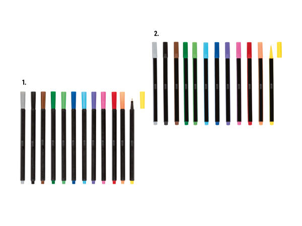 Stylos-feutres/feutres, lot de 12