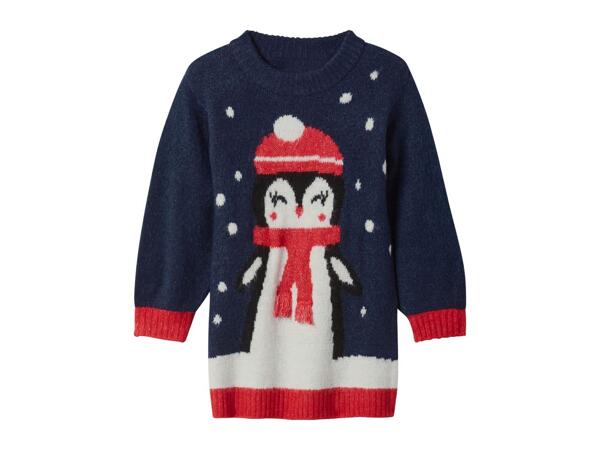 Lupilu Younger Kids' Navy Christmas Jumper Dress