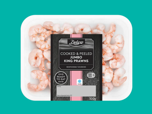 Deluxe Cooked & Peeled Jumbo King Prawns