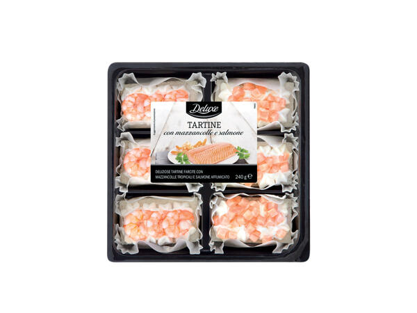 Canapés with Mazzancolle and Salmon