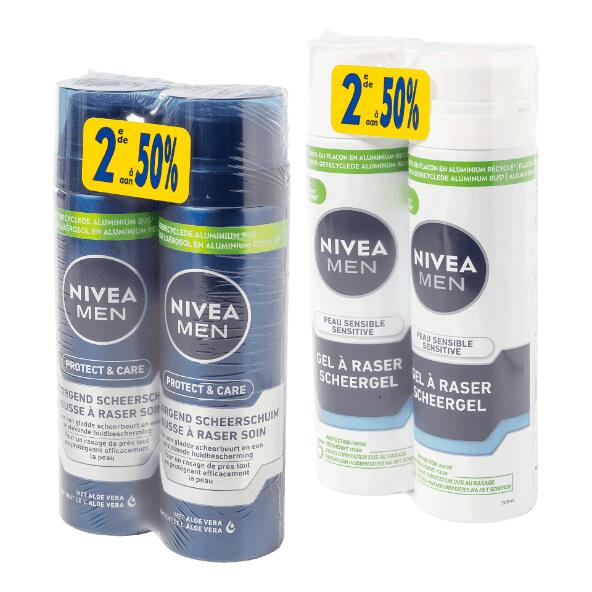 NIVEA(R) 				Scheerschuim of scheergel, 2 st.