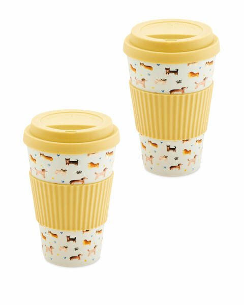 Beige Bamboo Travel Mug 2 Pack