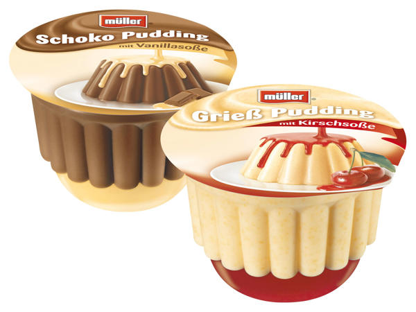MÜLLER Pudding mit Soße