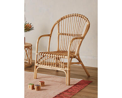 Children's High Back Wicker Chair