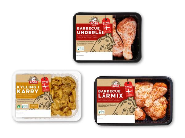 Dansk kylling i karry, BBQ-underlår eller -lårmix