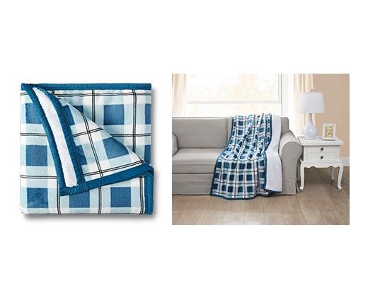 Huntington Home Velvet Plush Sherpa Throw