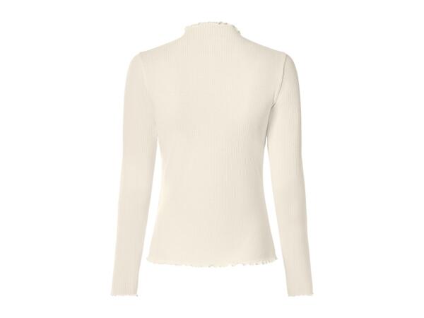 Esmara Ladies' Cream Long Sleeve Ribbed Tops - 2 Pack