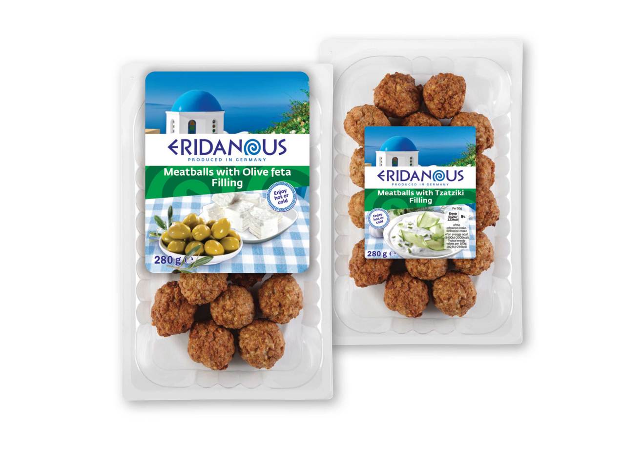 ERIDANOUS Meatballs with Olive & Feta/Tzatziki Filling