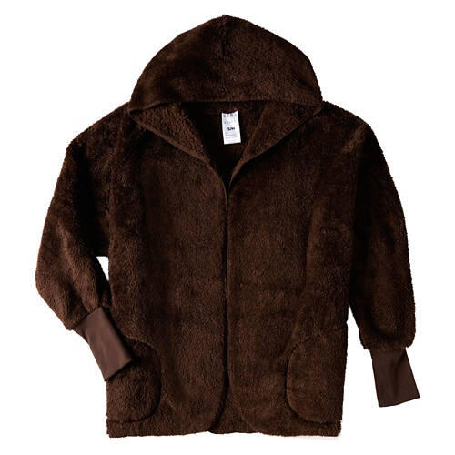 Ladies Sherpa Hoodie Jacket - Brown, S/M