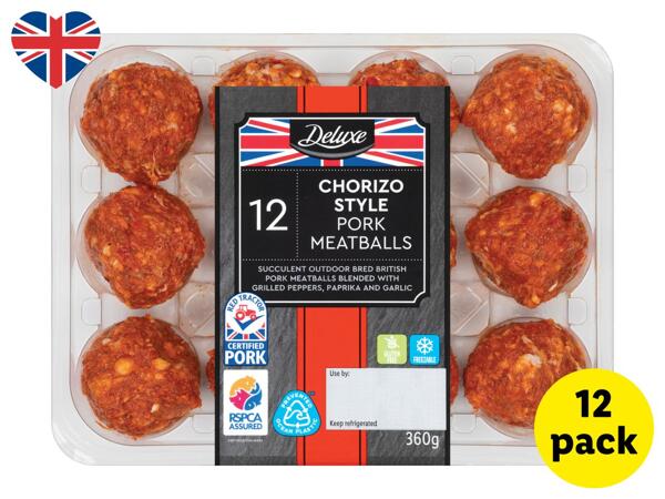 Deluxe 12 Chorizo Style British Pork Meatballs
