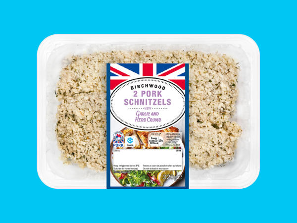 Birchwood 2 British Pork Garlic & Herb Schnitzels