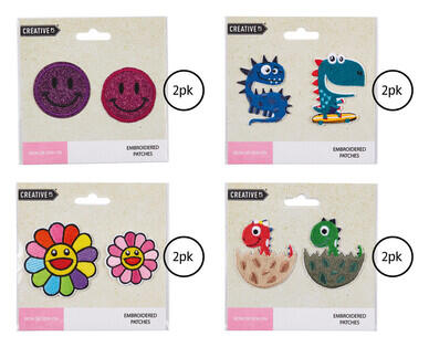 Embroidered Iron-on Patches 2pk