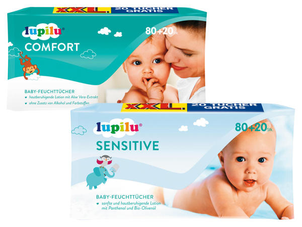 LUPILU Baby-Feuchttücher 80 + 20 Tücher gratis
