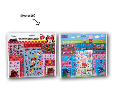 STAR WARS™/DISNEY MINNIE MOUSE/PAW PATROL™/DISNEY FROZEN/PEPPA PIG™ Mega set di adesivi