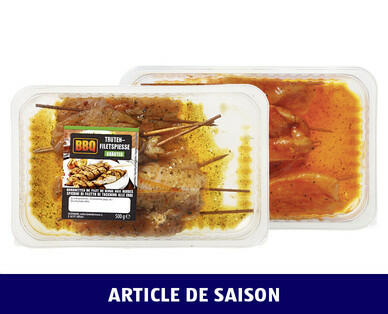 BBQ 
 BROCHETTES DE FILET DE DINDE
