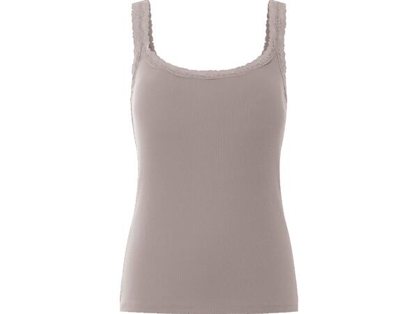 Ladies' ribbed vest tops with lace, 3 pieces