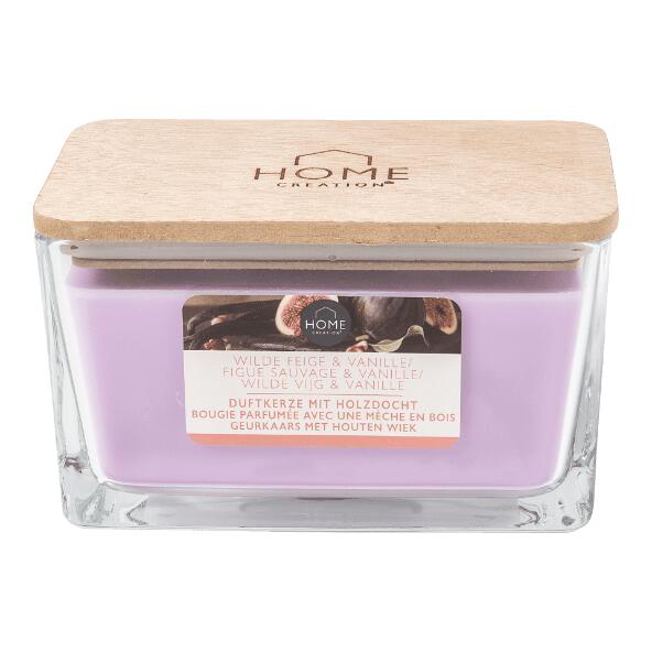 HOME CREATION(R) 				Bougie parfumée à mèche en bois