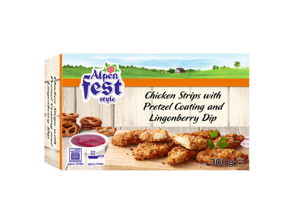 Chicken Strips with Pretzel Coating