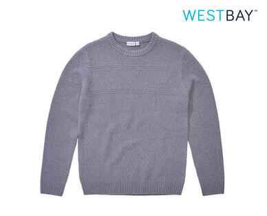 Men's Wool Blend Jumper - Black 1/4 Zip or Grey Crew Neck