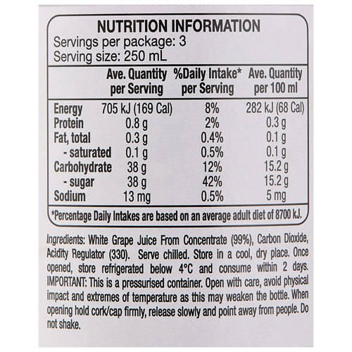 Sparkling White Grape Juice 750ml