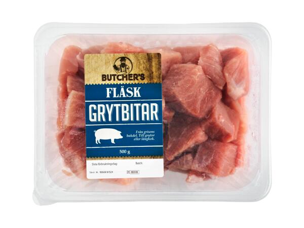 Färska skinkgrytbitar