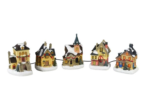 Livarno Home Light-Up Christmas Village Scene - 5 Pieces