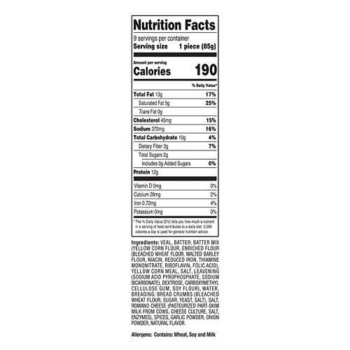 Heat & Serve Breaded Veal Patties, 9 count