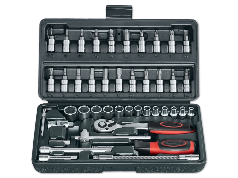 POWERFIX(R)PROFI+ Ratschen- und Bit-Set, 46-teilig