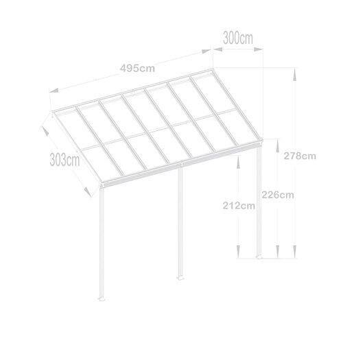 HOME DELUXE Terrassenüberdachung Solis, weiß