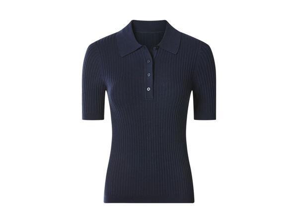 ESMARA Ribstrikket poloshirt
