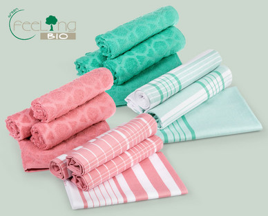 GREEN FEELING BIO Bio-Küchentücher-Set, 8-teilig