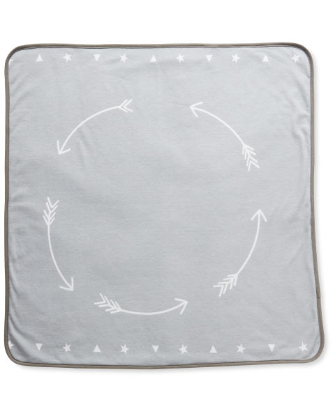 Baby Milestone Grey Blanket