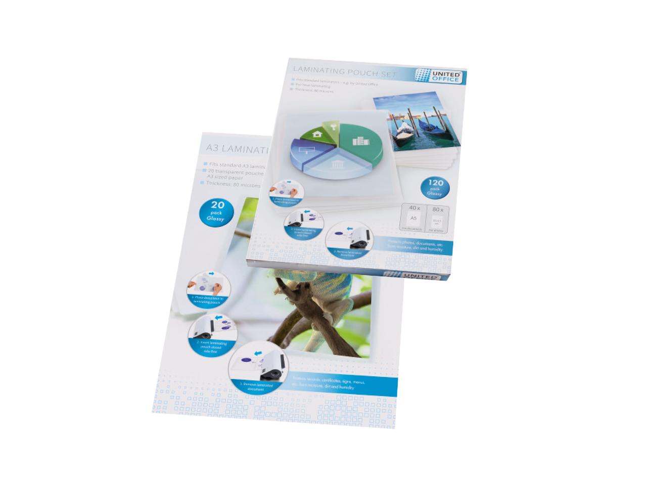 UNITED OFFICE A3/A4/A5 Laminating Pouches