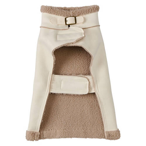 Pet Sherpa Lined Vest - Cream, S