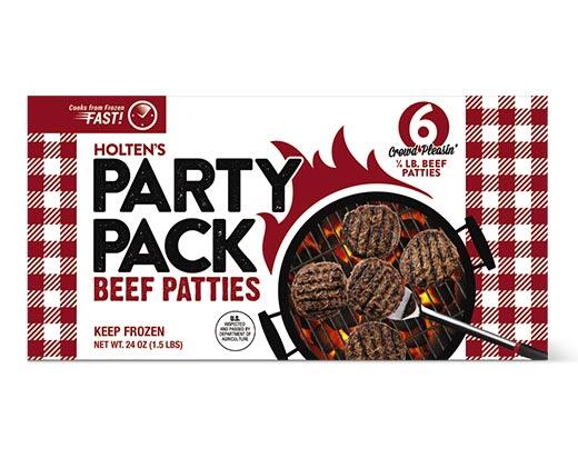 Party Pack 
 1/4 Lb. Beef Patties