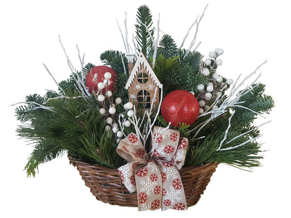 Weihnachtsgesteck im Korb