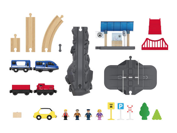 Playtive Wooden Train Set