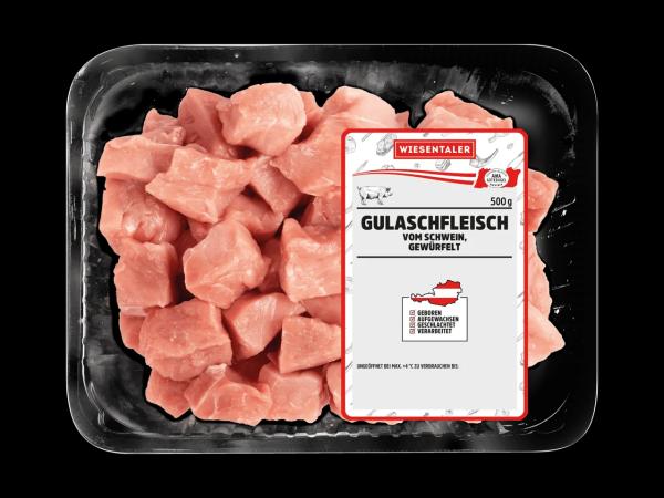 Frisches Schweinefleisch gewürfelt