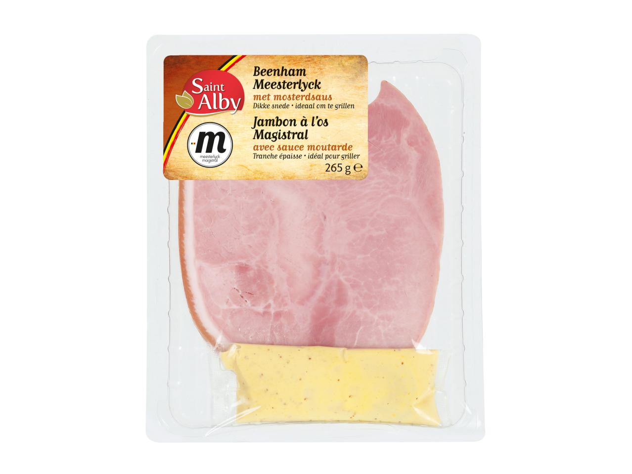 Beenhamsnede met mosterdsaus