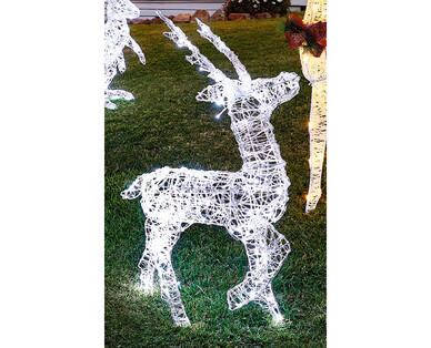 LED Solar Acrylic Look Reindeer Light