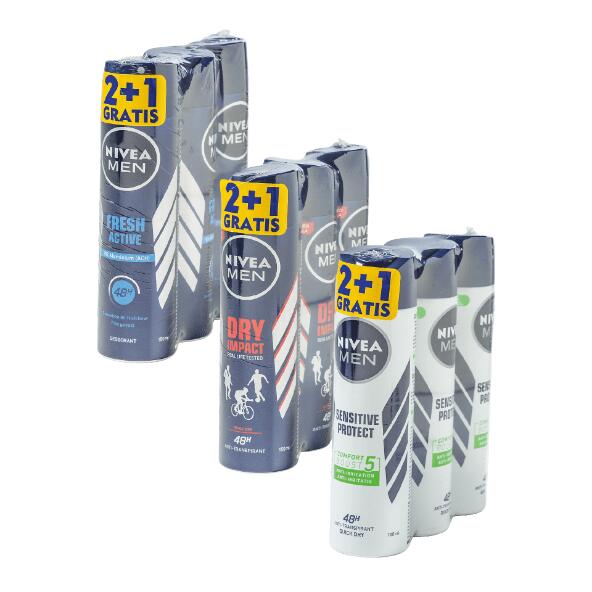 Déodorant pour hommes Nivea, 3 pcs