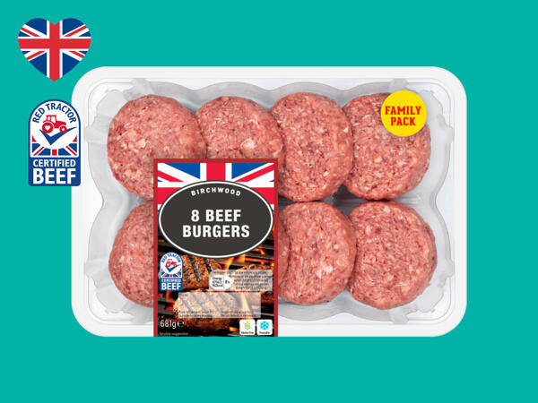 Birchwood 8 British Beef Burgers